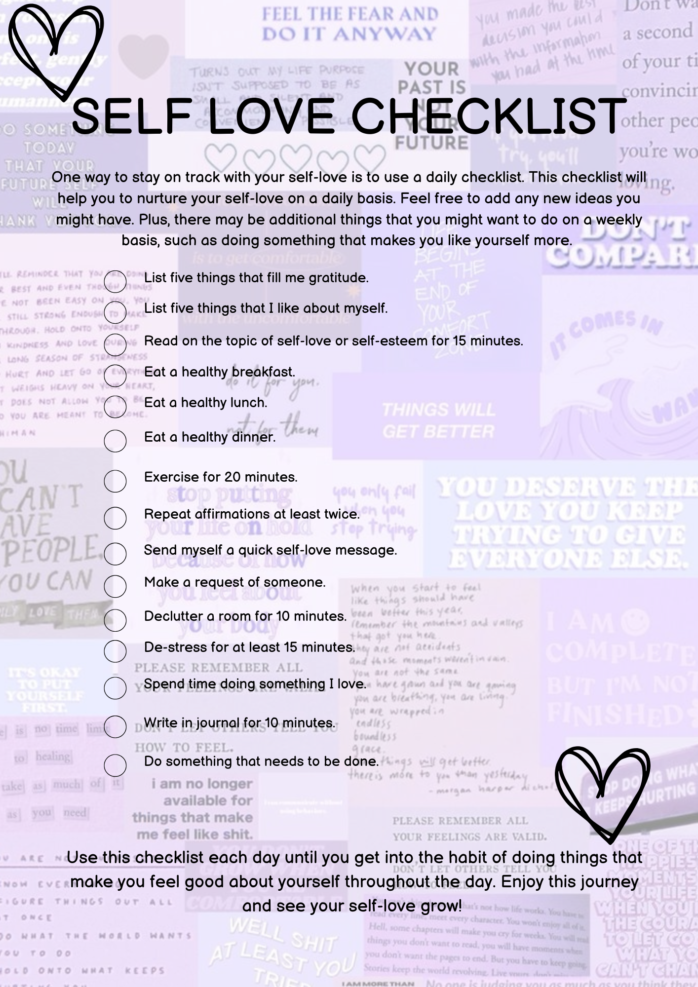 Self love journal